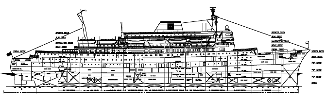 Profile 1950's Passenger Ship